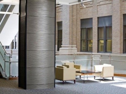 Curved textured architectural column application